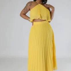 Women Summer Casual Solid Sleeveless Pleated Lace-Up Pleated Skirt 23 Women Summer Casual Solid Sleeveless Pleated Lace-Up Pleated Skirt -Deals Toggenix Store 80aada3005c82d3d