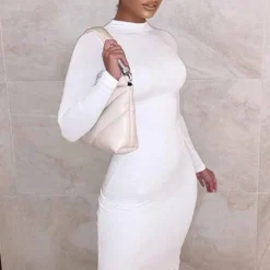 Spring And Autumn Tight Fitting Slim Solid Color Sexy Bodycon Long Dress For Women -Deals Toggenix Store 8200534a7625bc1b