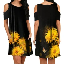 Sexy Fashion Digital Print Multicolor Women's Dress