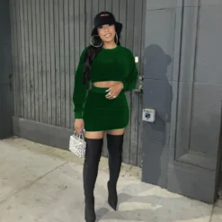 Women Velvet Long Sleeve Top And Mini Skirt Two Piece Set 17 Women Velvet Long Sleeve Top And Mini Skirt Two Piece Set -Deals Toggenix Store 82363bdf3058cf4f