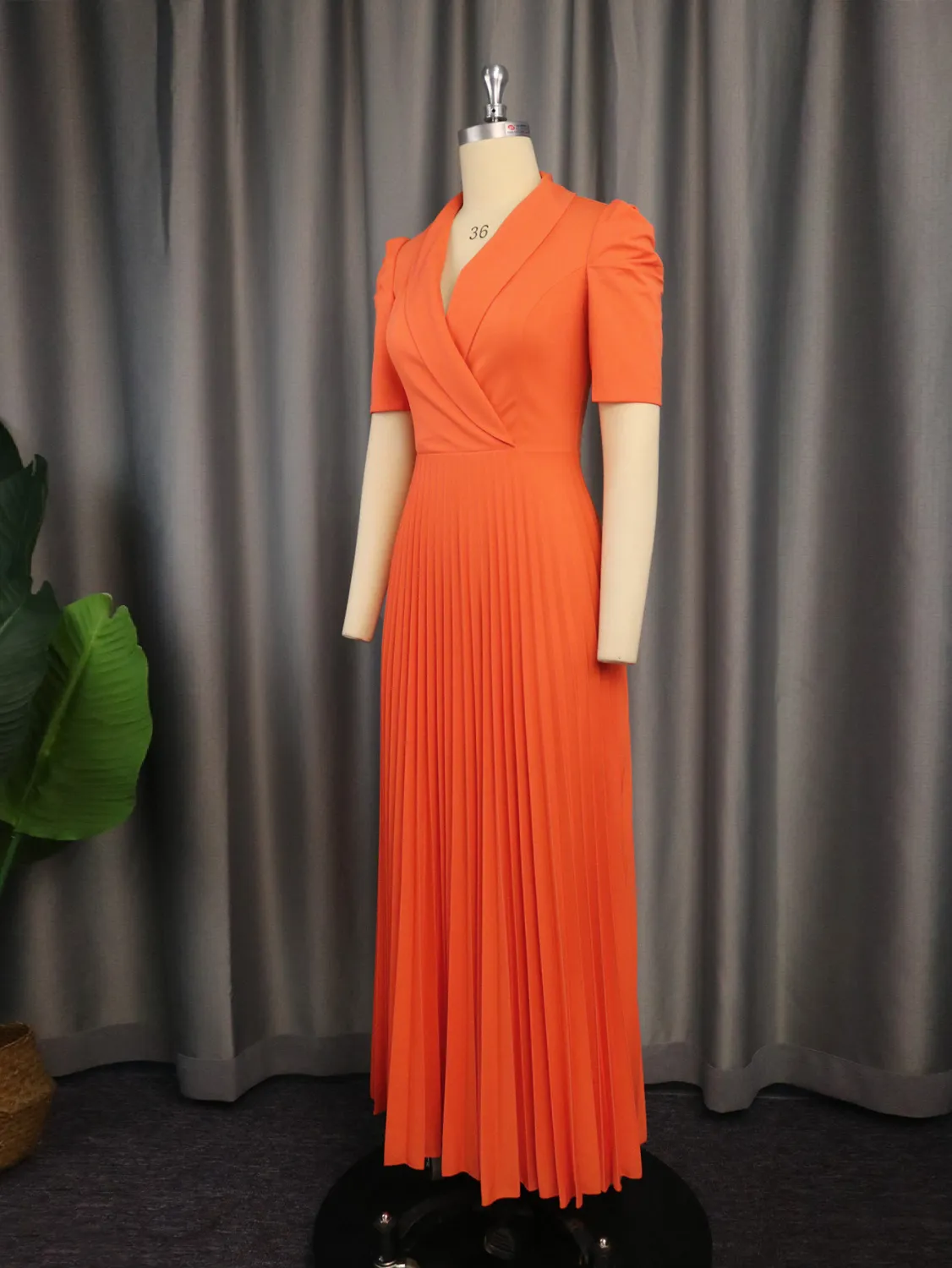 Spring And Autumn Turndown Collar Business Career Dress Shrugged High Waist Light Formal Pleated Dress 15 Spring And Autumn Turndown Collar Business Career Dress Shrugged High Waist Light Formal Pleated Dress - Image 15