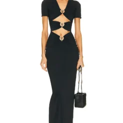 Women's Summer Metallic Sexy And Elegant Long Slim-Fitting Short-Sleeved Bandage Dress -Deals Toggenix Store 8304337eada30acd