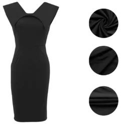 Women's Sleeveless Square Neck Zipper Slit Office Dress 26 Women's Sleeveless Square Neck Zipper Slit Office Dress -Deals Toggenix Store 83780997fecebcbf