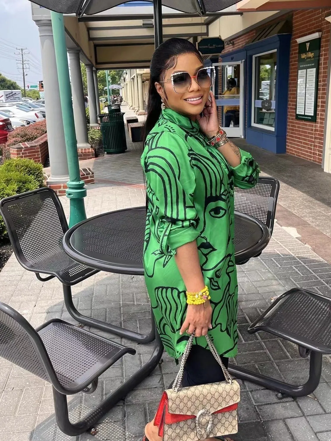 Women's Spring Loose Face Print Style Shirt 4 Women's Spring Loose Face Print Style Shirt - Image 4