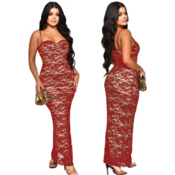 Women's Sexy Lace Strap Long Dress -Deals Toggenix Store 844c4eceb77b5795