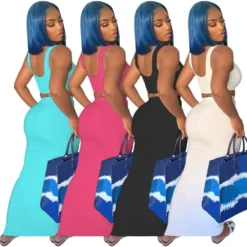 Summer Casual White Sports Bra And Midi Skirt Set -Deals Toggenix Store 84db799f468cceb4