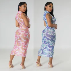 Summer Women's Fashion Sexy Mesh See-Through Print Dress For Women 22 Summer Women's Fashion Sexy Mesh See-Through Print Dress For Women -Deals Toggenix Store 85a82e0d28ad0260