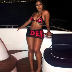 Women Summer Sexy Halter Neck Strappy Top Bodycon Skirt Bikini Two-piece Set -Deals Toggenix Store 86338628f684df2b