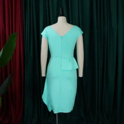 Women Summer Solid Pleated Ruffle Slit Bodycon Dress -Deals Toggenix Store 8927a1233117e26c