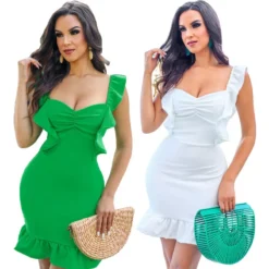 Women Summer Straps Ruffles Bodycon Dress 17 Women Summer Straps Ruffles Bodycon Dress -Deals Toggenix Store 89ff8ce2f6a79a5c