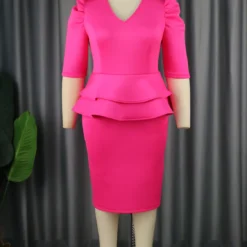 Fake Two Piece Style Cocktail Party Ruffled High Waist Bodycon Dress -Deals Toggenix Store 8a9b1e9d88391638