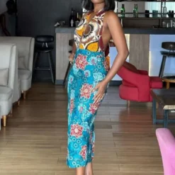 Women Casual Print Elegant Lace-Up Dress -Deals Toggenix Store 8b0b13a96a975ca6