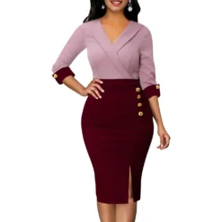 Sexy Fashion Two-Tone Patchwork Women's Dress -Deals Toggenix Store 8b149347537ec682