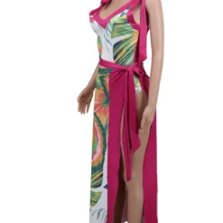 Fashion Casual Women's Sleeveless Printed Lace Up Strap Bodysuit Skirt Set -Deals Toggenix Store 8b21ede4cea9b05e