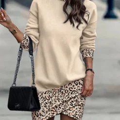 Women Fall Long Sleeve High Neck Print Casual Dress 18 Women Fall Long Sleeve High Neck Print Casual Dress -Deals Toggenix Store 8bdcd445c06c590d