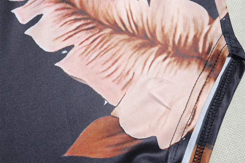 Women's Fashion Print Sexy Strapless Low Back Slit Dress 13 Women's Fashion Print Sexy Strapless Low Back Slit Dress - Image 13