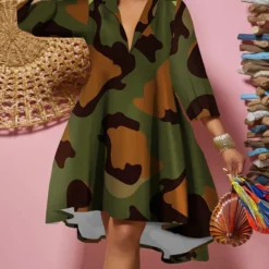 Women'S Fashion Print Long Sleeve Loose Casual Dress -Deals Toggenix Store 8c3b37b2d3996752