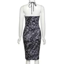 Spring Summer Women's Lace-Up Halter Neck Sexy Low Back Fitted Dress -Deals Toggenix Store 8c59a530b770679c