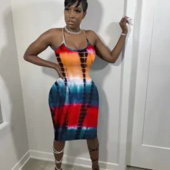 Ladies Fashion Casual Print Strap Dress -Deals Toggenix Store 8d273c0e5cca64f0