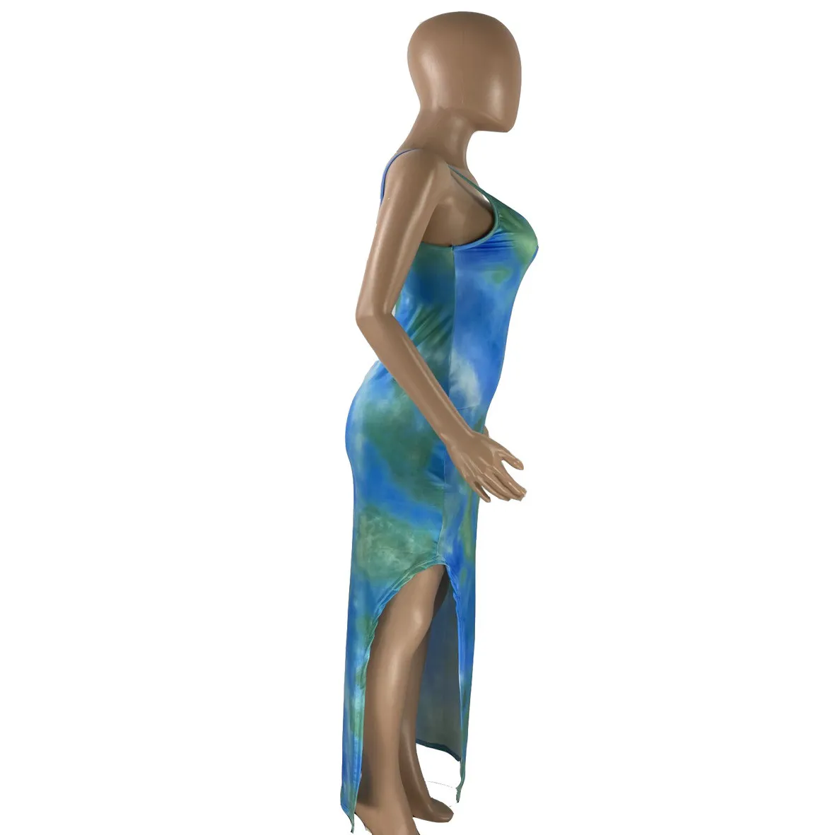 Women Tie Dye Printed Tank Top Strap Dress 5 Women Tie Dye Printed Tank Top Strap Dress - Image 5