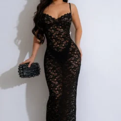 Women V-neck Sexy See-Through Lace Strap Dress -Deals Toggenix Store 8fa1e8560646316b