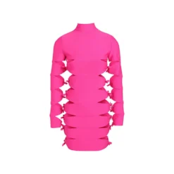 High-End Long Sleeve Cutout Multi-layer Pleated Fashion Sexy Tight Fitting Bodycon Bandage Dress -Deals Toggenix Store 90147fd65bcfc5ea
