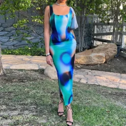 Women Printed Sleeveless Vest Top And Slit Skirt Two-piece Set 20 Women Printed Sleeveless Vest Top And Slit Skirt Two-piece Set -Deals Toggenix Store 9097c275d4ebb451