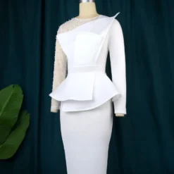 Elegant Patchwork Beaded High Waist Slim Fit Party Dress -Deals Toggenix Store 90f4e4fc7be1a612