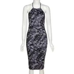 Spring Summer Women's Lace-Up Halter Neck Sexy Low Back Fitted Dress -Deals Toggenix Store 91c9ccc18e98efa0