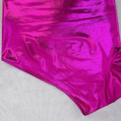 Women's Fashion Shiny Sexy One Shoulder Top Stretch Bodycon Skirt Two Piece Set