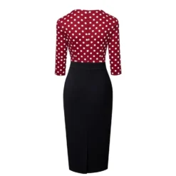 Chic Elegant Women's Strapless Patchwork V-Neck Colorblock Work Dress -Deals Toggenix Store 932491aade57ae1c