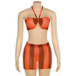 Summer Women's Sexy Hollow Contrast Color Strapless Tank Top High Waist Bodycon See-Through Skirt Set 30 Summer Women's Sexy Hollow Contrast Color Strapless Tank Top High Waist Bodycon See-Through Skirt Set -Deals Toggenix Store 945a055d91f4bddd