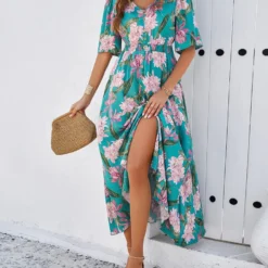 Women's Spring Summer Holidays Casual Printed Split Dress -Deals Toggenix Store 9561ea7b93c42327