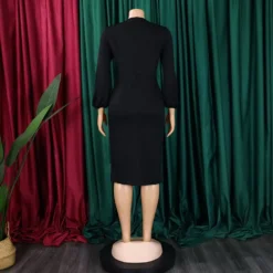 African Women V-neck Puff Sleeve Slit Dress -Deals Toggenix Store 95b87d613521c894