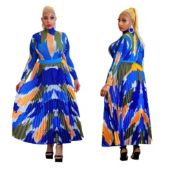Women Printed Pleated Top And Dress Two-Piece Set -Deals Toggenix Store 960b99676239c49c