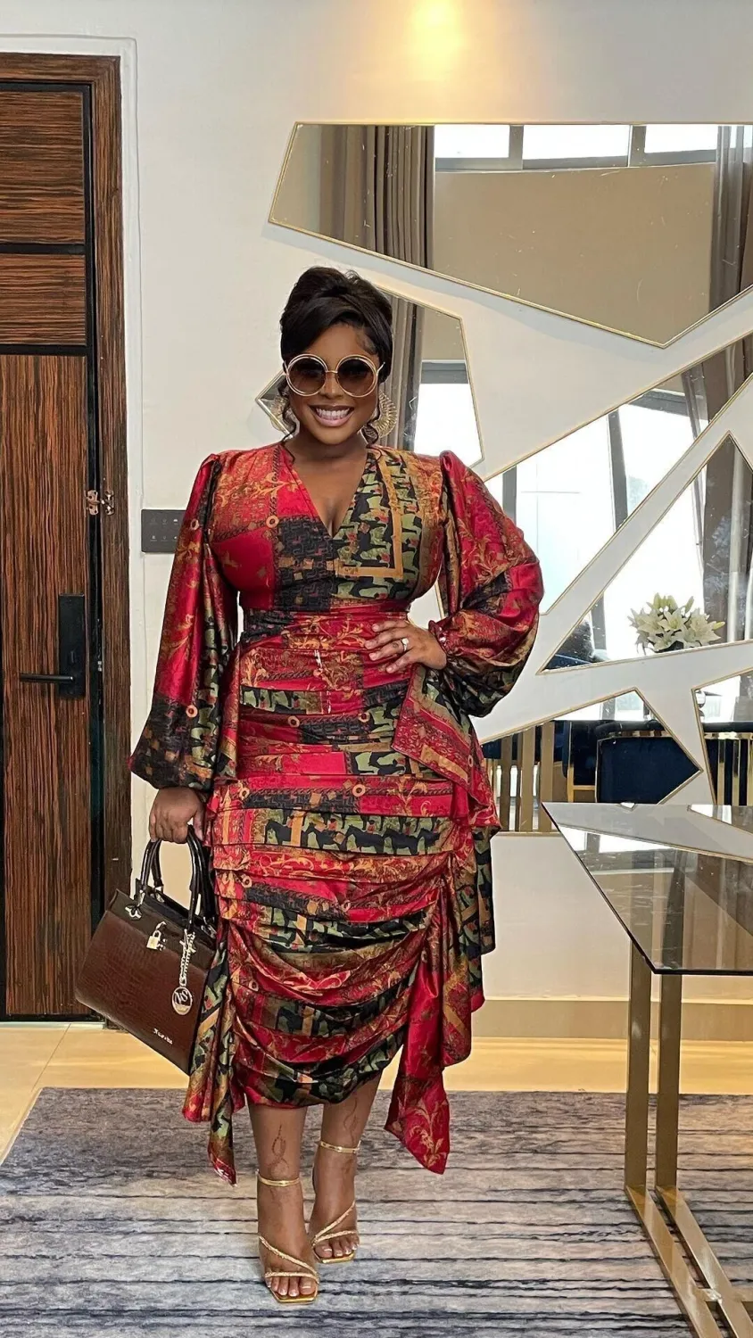 Sexy Printed Ruffled Balloon Sleeve Slim Long Sleeve Bodycon Dress 7 Sexy Printed Ruffled Balloon Sleeve Slim Long Sleeve Bodycon Dress - Image 7