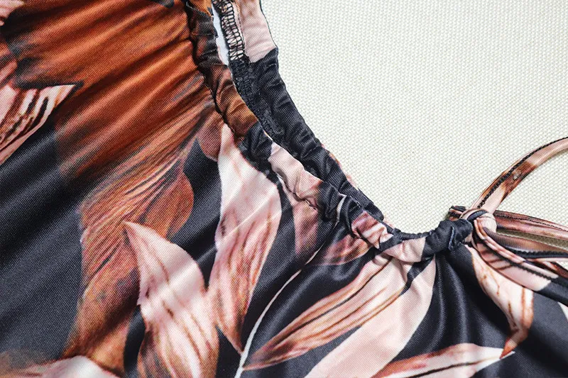 Women's Fashion Print Sexy Strapless Low Back Slit Dress 4 Women's Fashion Print Sexy Strapless Low Back Slit Dress - Image 4