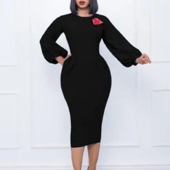 Women's Fall Winter Solid Color Bodycon Pro Ol Chic Plus Size African Dress 26 Women's Fall Winter Solid Color Bodycon Pro Ol Chic Plus Size African Dress -Deals Toggenix Store 988b14b8747f96b9