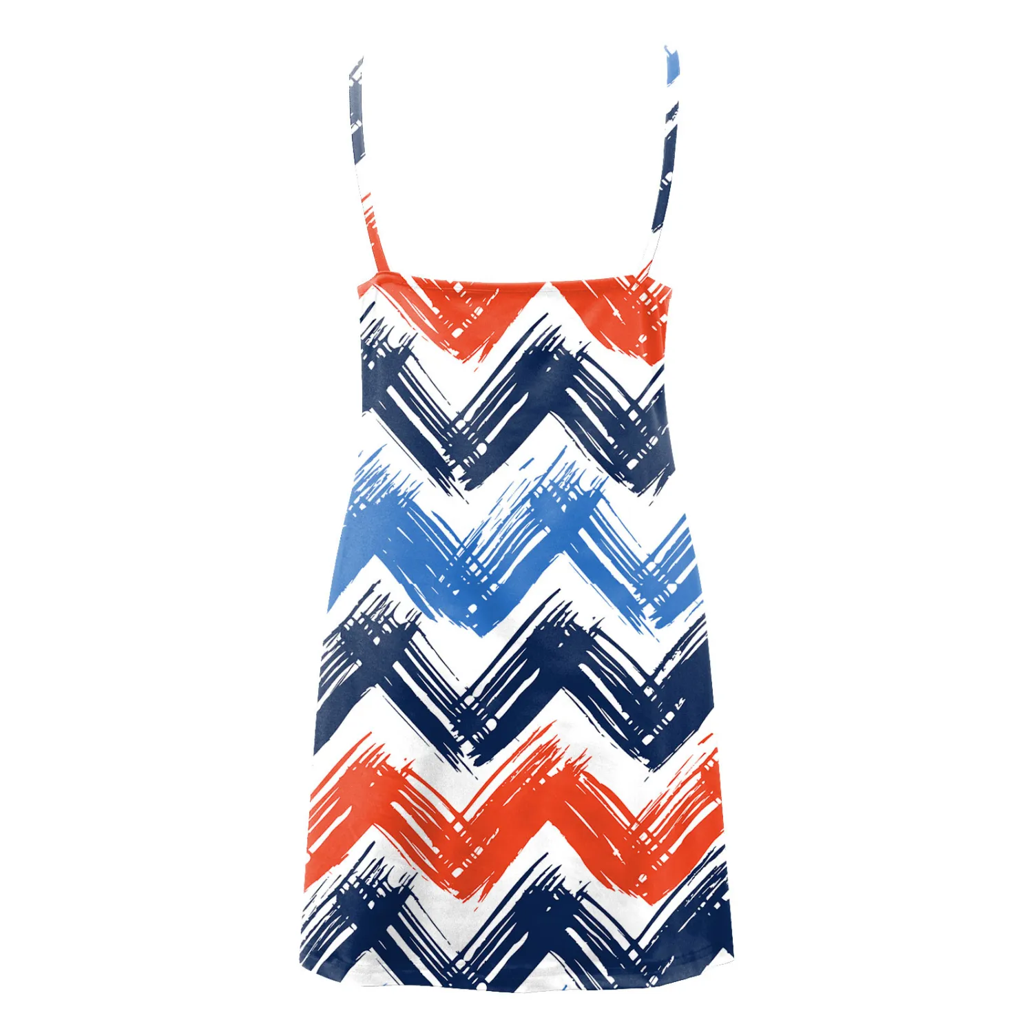 Fashion Print Zipper Plus Size Loose Sleeveless Strap Dress 5 Fashion Print Zipper Plus Size Loose Sleeveless Strap Dress - Image 5