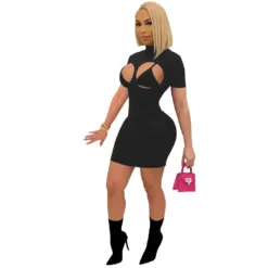 Women's Sexy Tight Fitting Mock Neck Outdoor Wear Nightclub Dress -Deals Toggenix Store 9a516687b9291712