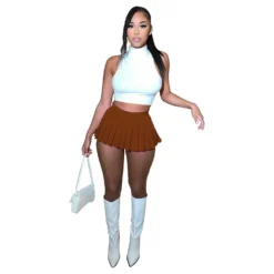 Women Summer Solid Color T-shirt + Pleated Dress Two-piece Set 28 Women Summer Solid Color T-shirt + Pleated Dress Two-piece Set -Deals Toggenix Store 9a723c96a12f3b65