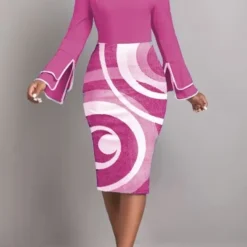 Women Long Sleeve Printed Patchwork Round Neck Elegant Bodycon Dress 15 Women Long Sleeve Printed Patchwork Round Neck Elegant Bodycon Dress -Deals Toggenix Store 9aa80cab5aa4608b