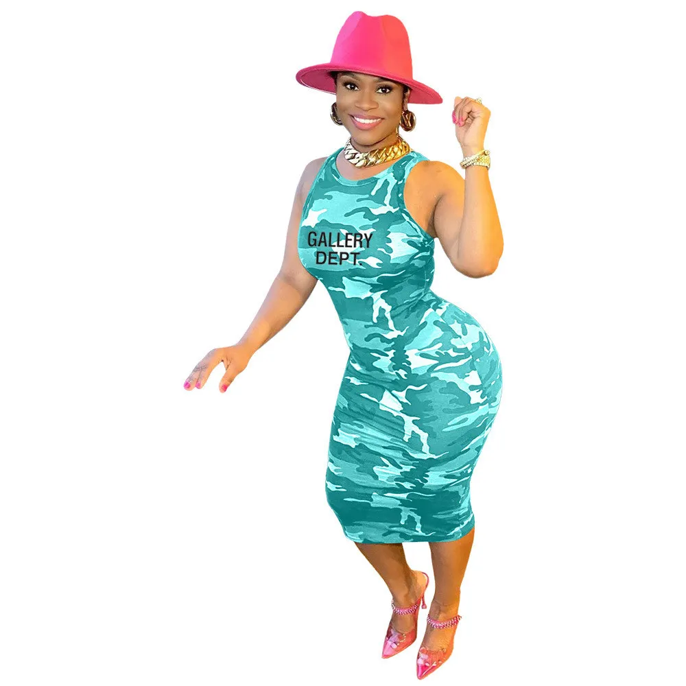 Women Printed Camouflage Sleeveless Dress Excluding Hat 16 Women Printed Camouflage Sleeveless Dress Excluding Hat - Image 16