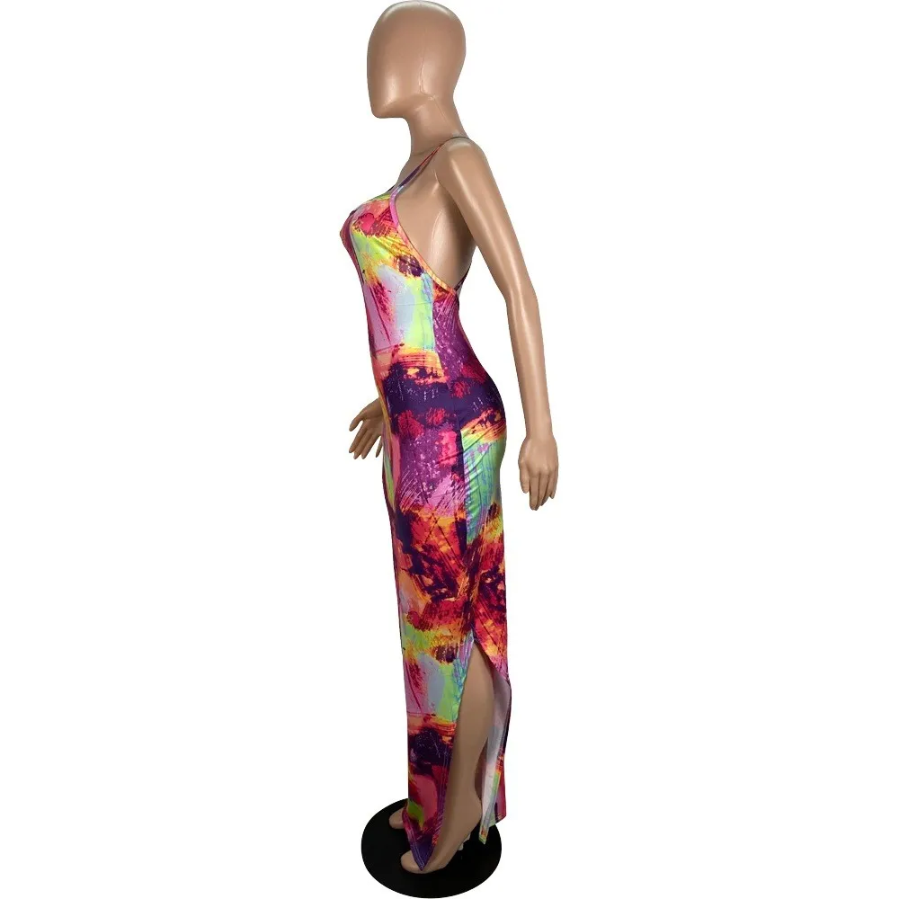 Summer Women Suspender Print Dress 13 Summer Women Suspender Print Dress - Image 13