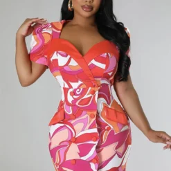 Summer Women's Chic Elegant Fashion Print Bodycon Dress 18 Summer Women's Chic Elegant Fashion Print Bodycon Dress -Deals Toggenix Store 9b40c326aa3064f5