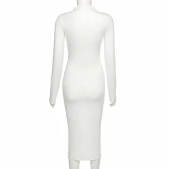Spring And Autumn Tight Fitting Slim Solid Color Sexy Bodycon Long Dress For Women -Deals Toggenix Store 9b83208fdaab9802