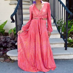 Women Fashion Print Long Sleeve Top + Loose Skirt Two Piece Set -Deals Toggenix Store 9c2b78f4c190748c