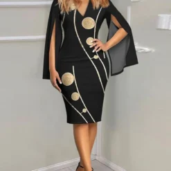 Women Printed Sleeve Dress -Deals Toggenix Store 9c31c69eb32c3c2d