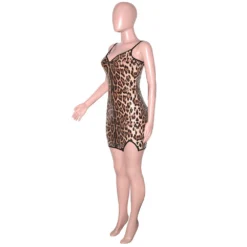 Women's Cutout Sexy Slim Fit Leopard Sequin Strapless Dress Nightclub -Deals Toggenix Store 9ca2d0fac9bdc39f