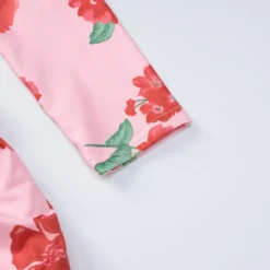 Flower Print Fashion Summer Women's Long Sleeve Square Neck Pleated Slim Bodycon Dress -Deals Toggenix Store 9d44b0588fd3309c